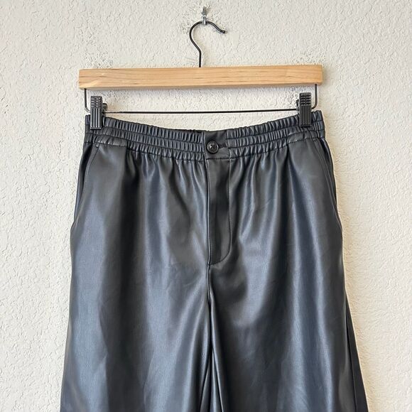 MADEWELL Vegan Leather Track Trousers High Rise in Black - Picture 3 of 16